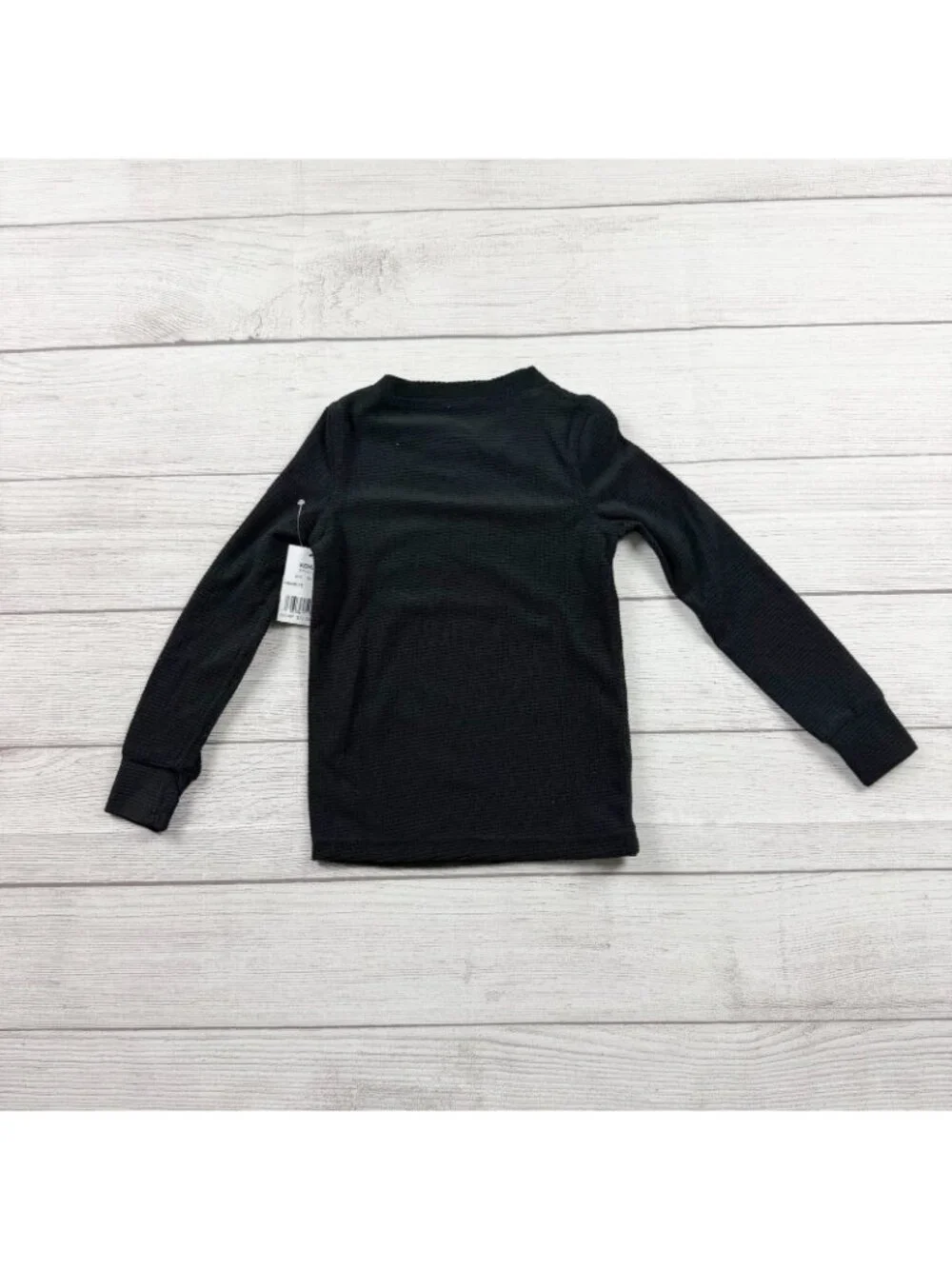 Cuddl Duds Texture Grid Black Thermal Long Sleeve Top Bottom NWT XS 4-5